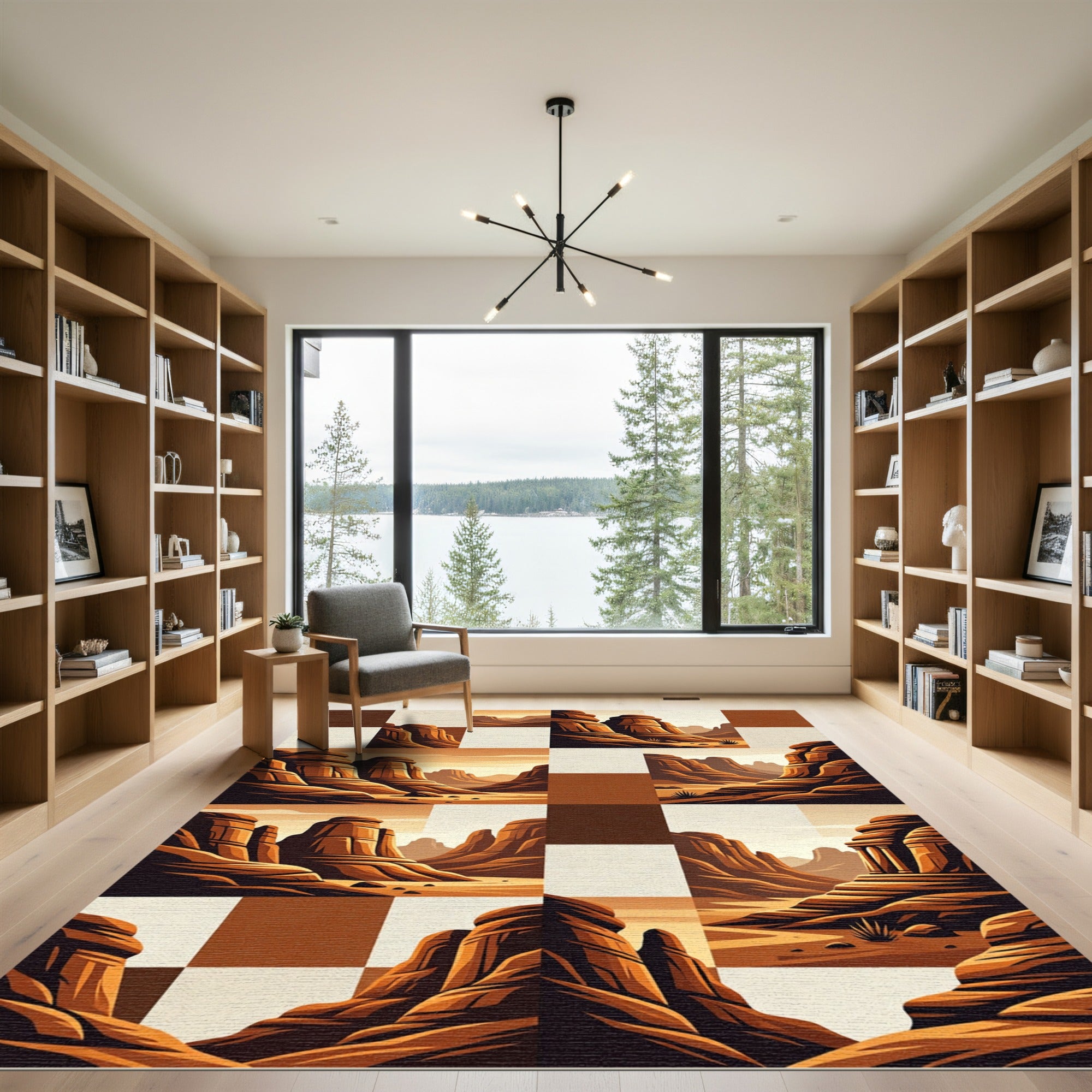 Desert Canyon Geometric Landscape Rug