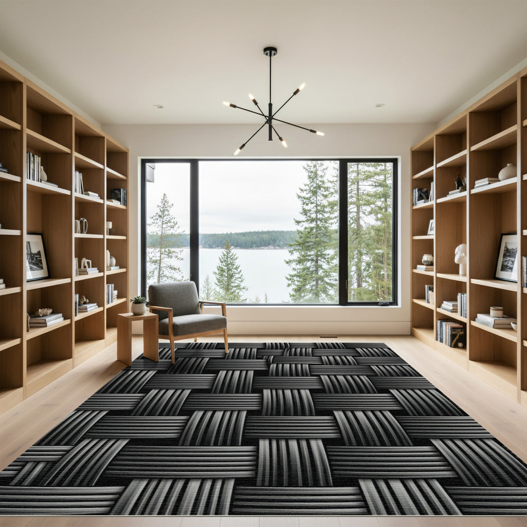 Monochrome Woven Texture Rug