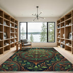Emerald Forest Ornate Filigree Medallion Rug