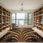Golden Burst Splash Radiating Flare Rug
