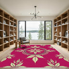 Crimson Yellow Paisley Mandala Rug