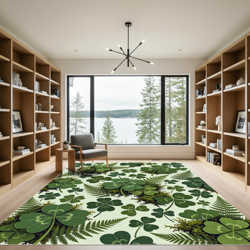 Lucky Clover Fern Garden Rug