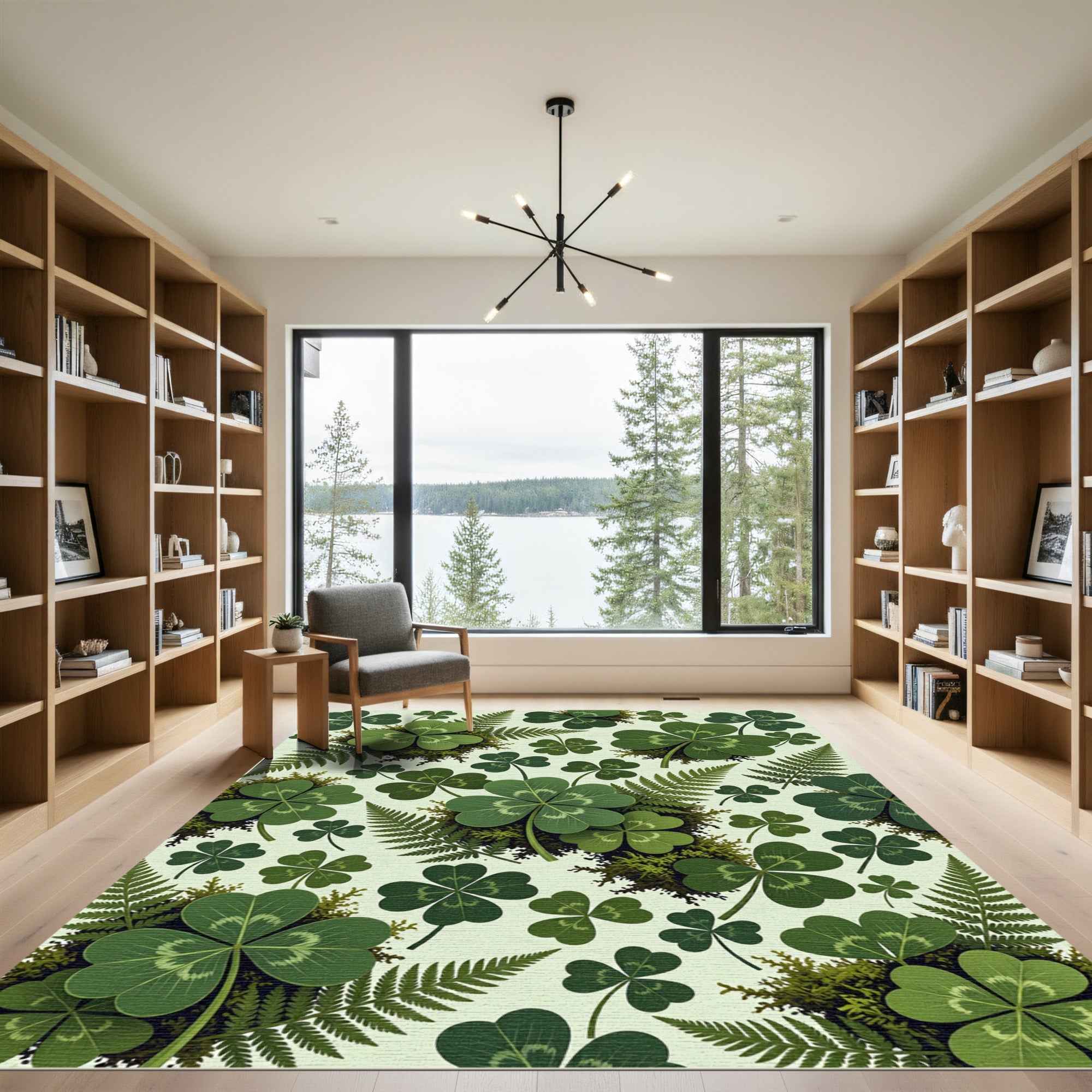 Lucky Clover Fern Garden Rug