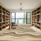 Earthy Swirl Abstract Wave Rug