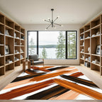 Bold Earth Tone Abstract Brush Chiaroscuro Rug