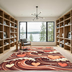 Romantic Chocolate Heart Waves Rug