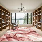 Blush Pink Watercolor Abstract Flow Rug