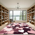 Romantic Blush and Burgundy Heart Arrangement Rug