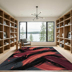 Crimson Swirl Epoxy Splash Rug
