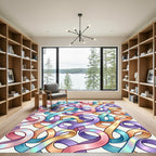 Iridescent Swirl Ribbon Collage Rug