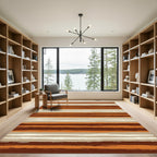 Earthy Brown and Tan Striped Rug