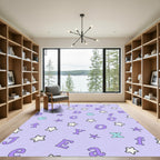 Lavender Alphabet Star Scatter Rug