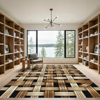 Gold Beige Woven Texture Pattern Rug