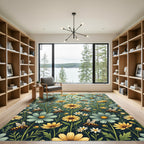 Honeyed Bee and Pastel Floral Garden Rug