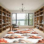 Terracotta Swirling Clouds Minimalist Soft Aesthetic Rug