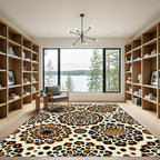 Leopard Spot Mandala Animal Art Rug