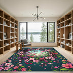 Blooming Pink Cherry Blossom Wreath Rug