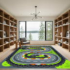 Dynamic Vibrant Formula Racing Track Rug