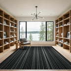 Monochromatic Vertical Stripe Grid Rug