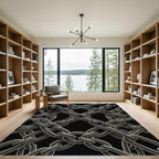 Dark Gray Interlocking Chain Rug