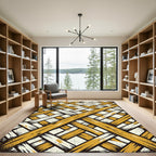 Golden Yellow Woven Lattice Rug