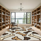 Rustic Farmhouse Dog Bone Scatter Rug