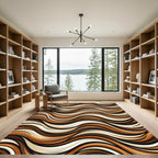 Earthy Tones Wavy Stripe Composition Rug