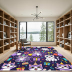 Happy Kawaii Birthday Cats Celebration Rug