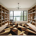 Geometric Earth Tone Abstract Sculpture Rug