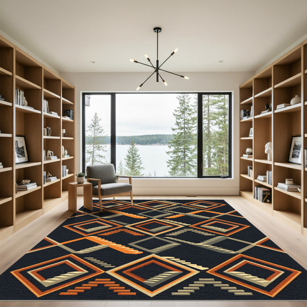 Optical Illusion Stairway Diamond Rug