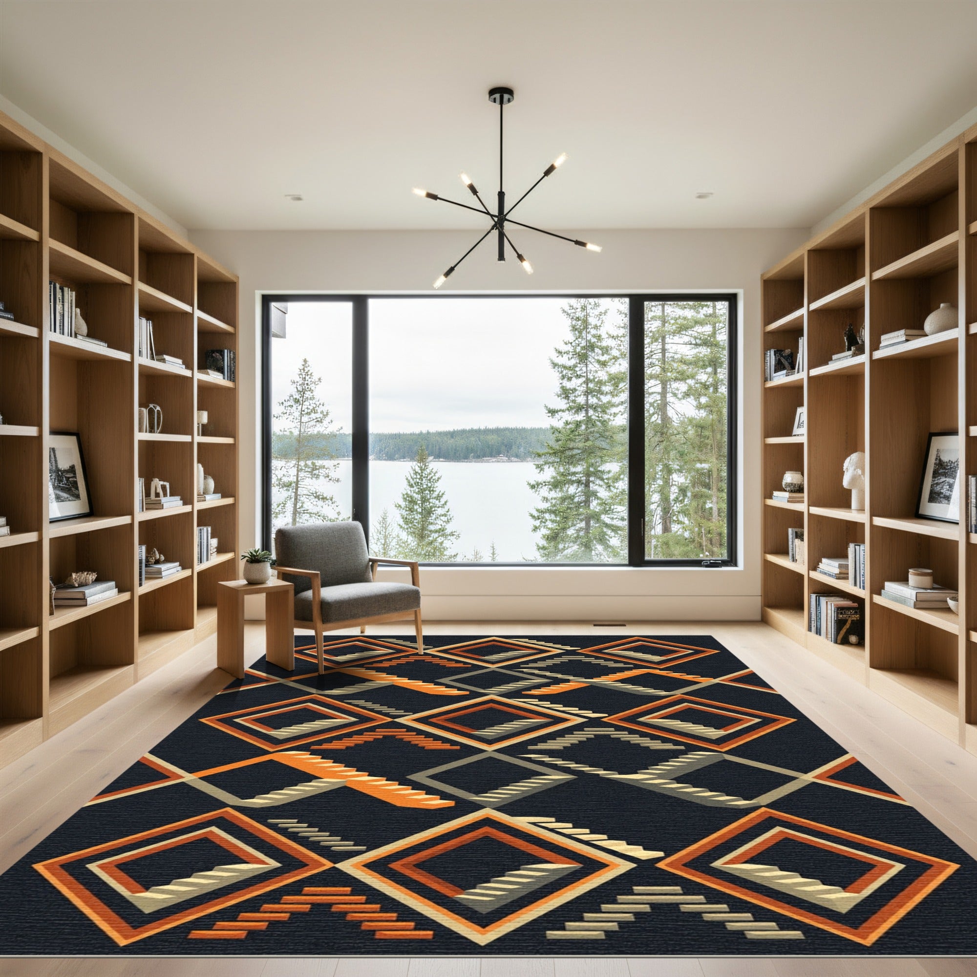 Optical Illusion Stairway Diamond Rug