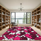 Pink Heart Puzzle Pieces Composition Rug