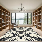 Monochromatic Woodland Stags and Antlers Rug