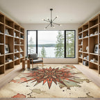 Terracotta Paisley Sunburst Medallion Rug