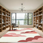 Red Pink Layered Clouds Rug