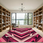 Geometric Layered Magenta Pink Arrows Rug