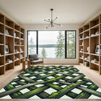 Mossy Forest Woven Branch Lattice Rug