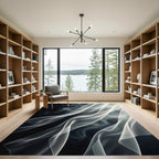 Ethereal White Smoke Curtains Rug