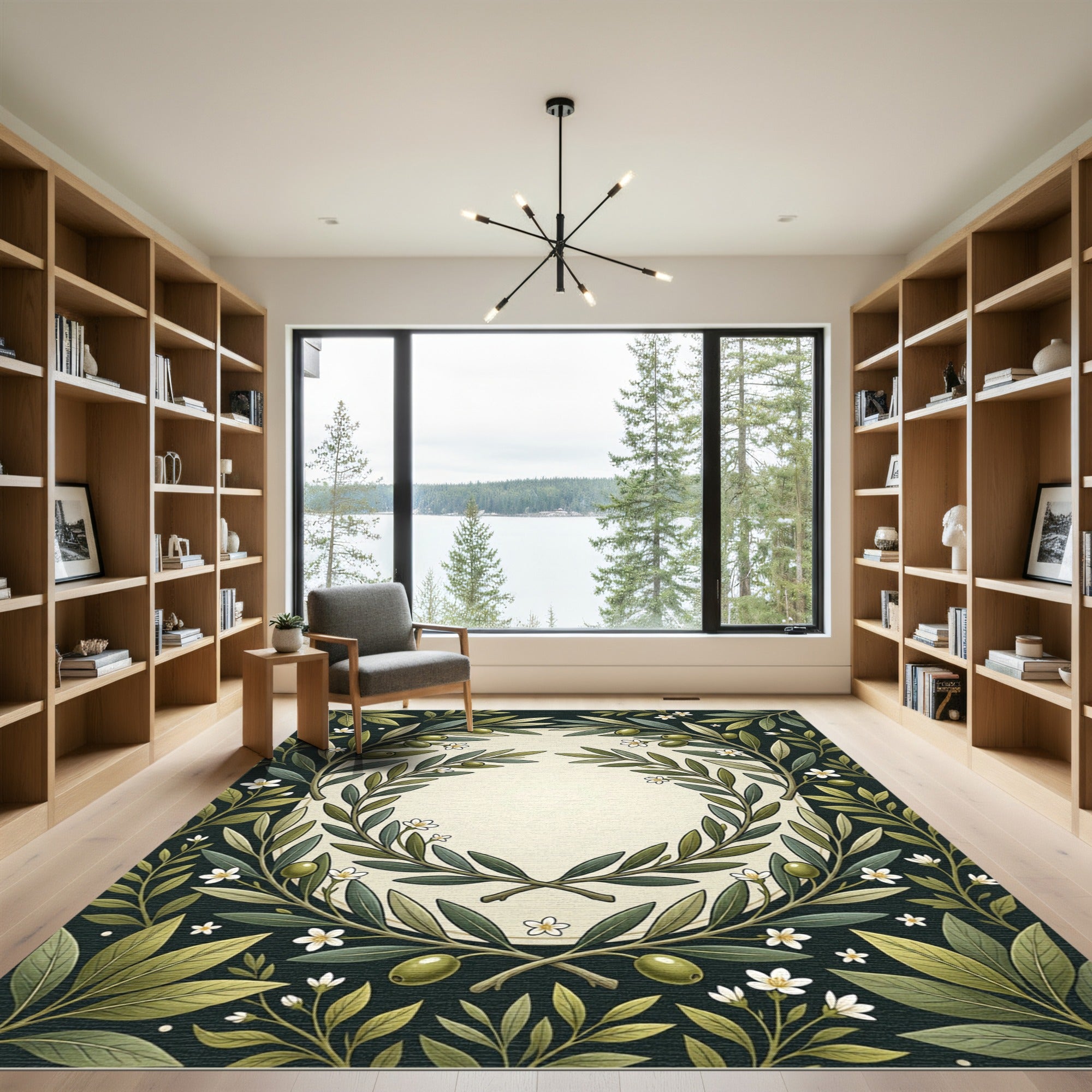 Olive Branch Laurel Wreath Rug