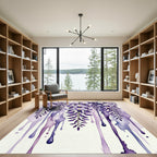 Watercolor Wisteria Cascading Purple Floral Rug