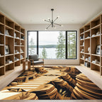 Earthy Canyon Geometric Stripe Landscape Rug