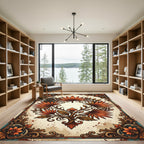 Ornate Sunset Palm Leaf Botanical Rug