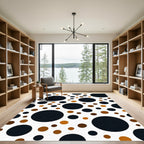 Black and Copper Polka Dot Rug