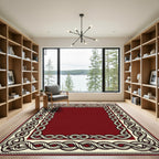 Crimson Cream Braided Border Rug