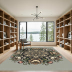 Elegant Floral Peony Mandala Medallion Rug