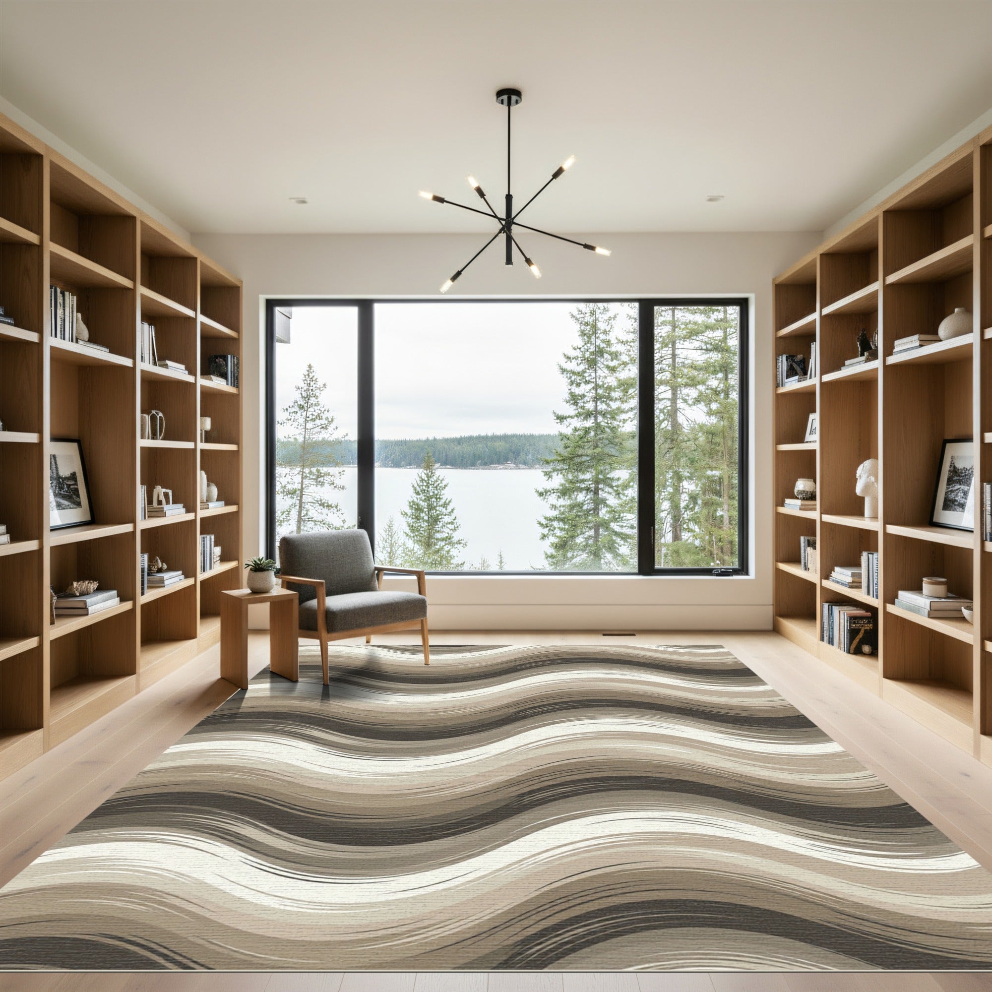 Earthy Tones Gradient Swirl Rug