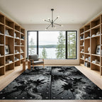 Gritty Metal Splatter Smoke Rug