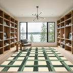 Green Lattice Window Pane Rug