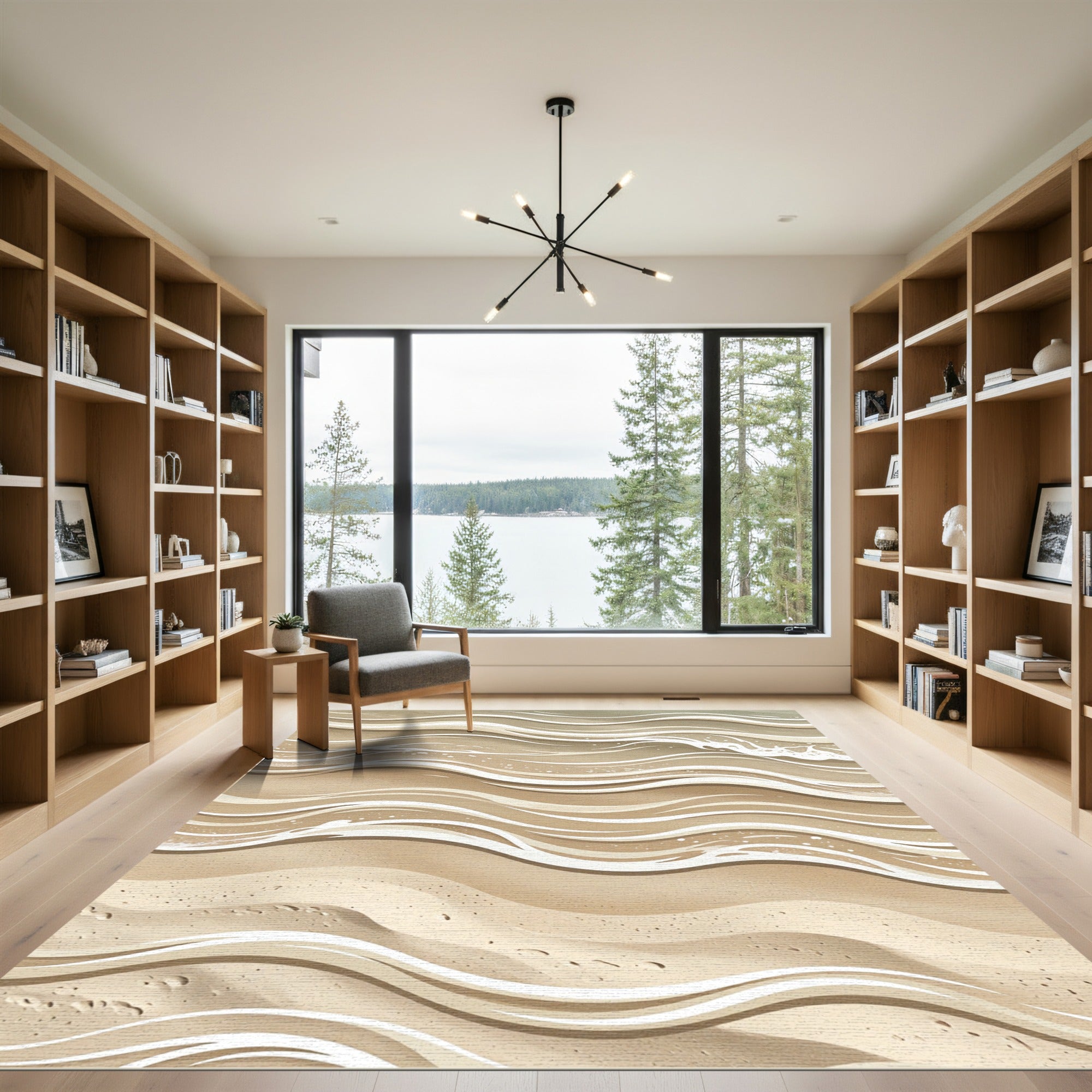 Sandy Beach Wave Flow Rug