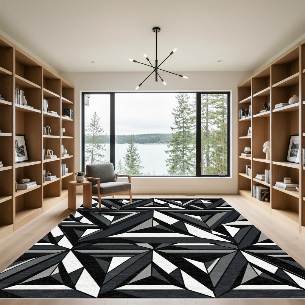 Monochromatic Geometric Triangle Sharp Abstract Rug